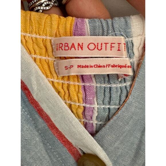 Urban Outfitters UO dress midi striped linen button down size small - Picture 11 of 12